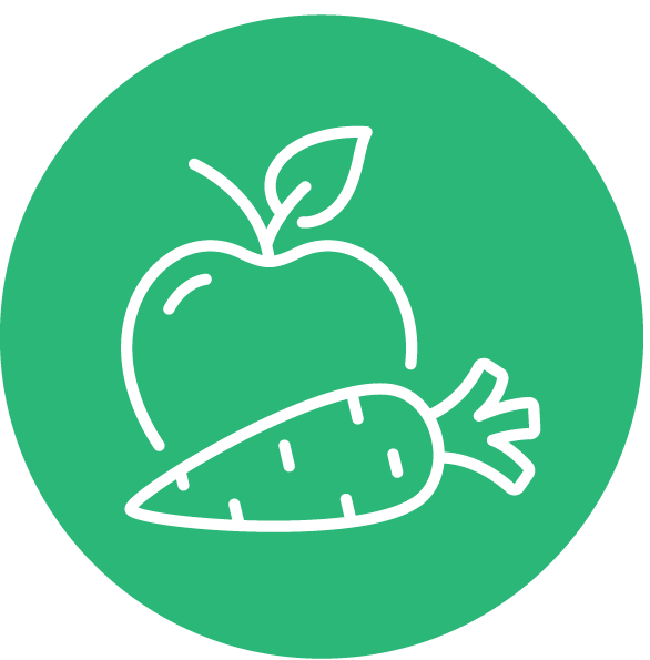 Apple and carrot icon.